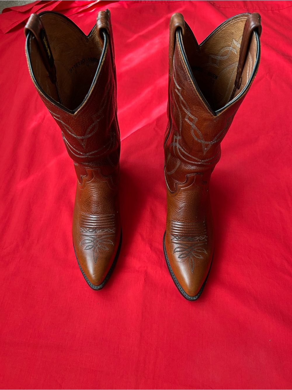 Dan Post Brown Leather Western Cowboy Boots, (8.5EW) Men’s